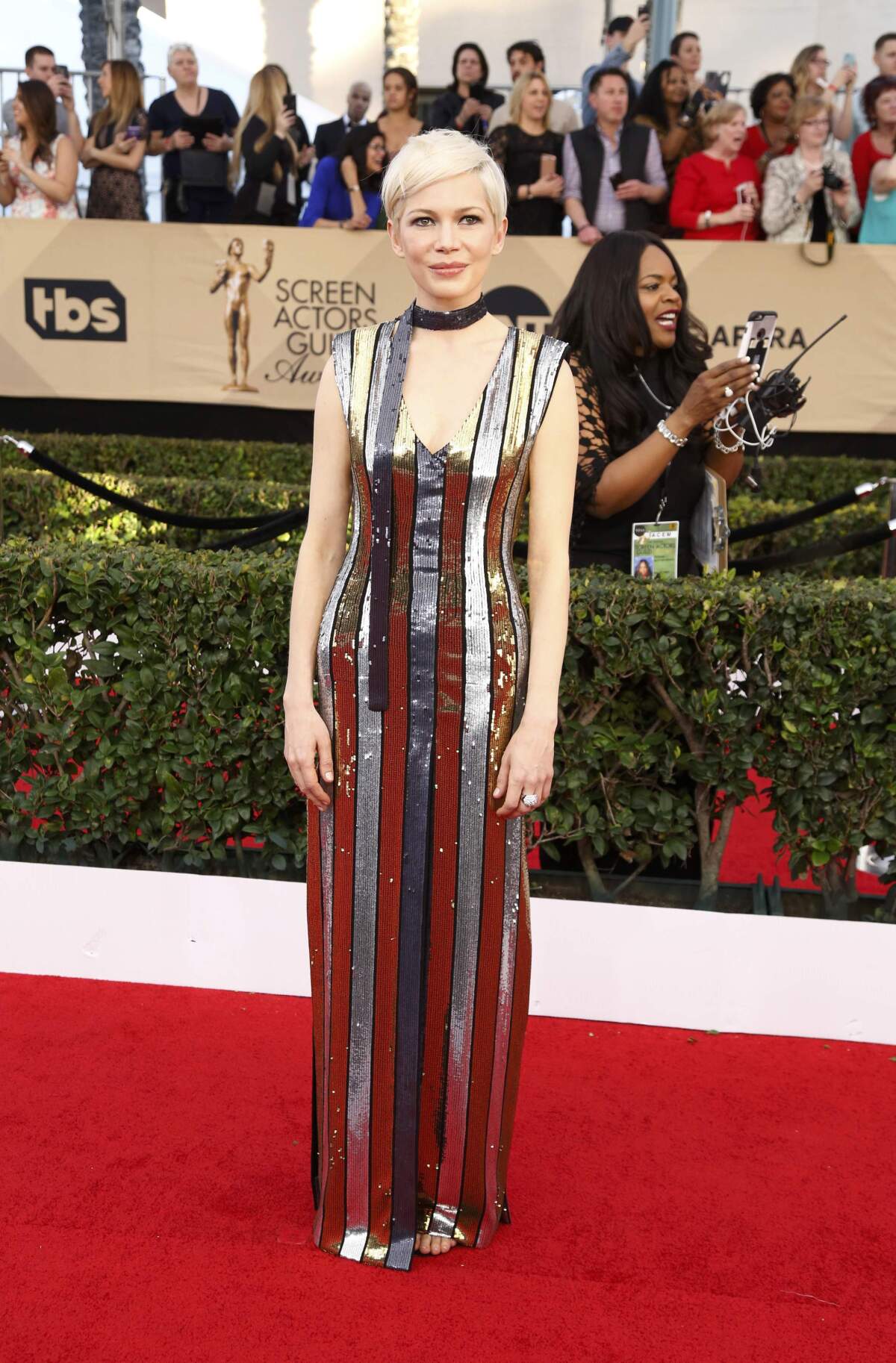 Herečka Michelle Williams v kreácii Louis Vuitton.