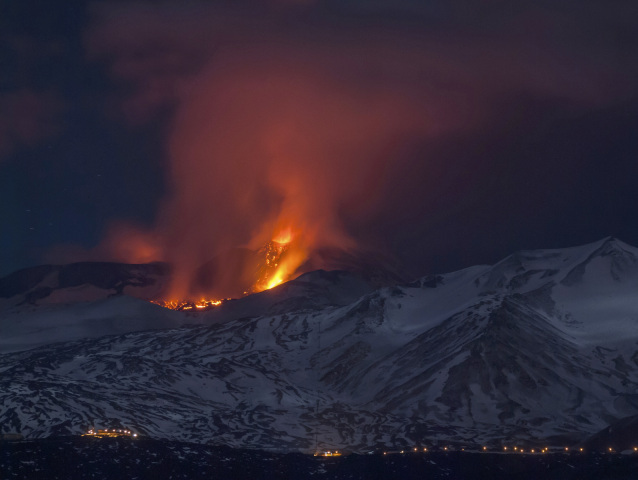 Etna, vulkán, sopka, Taliansko, láva,