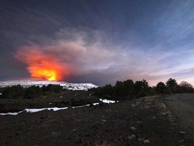 Etna, vulkán, sopka,