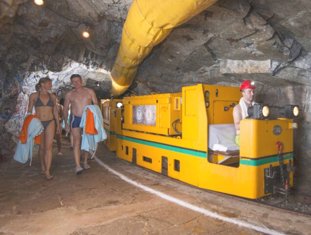 Baňa, Gastein, Radhausberg, vláčik, liečenie, Heilstollen