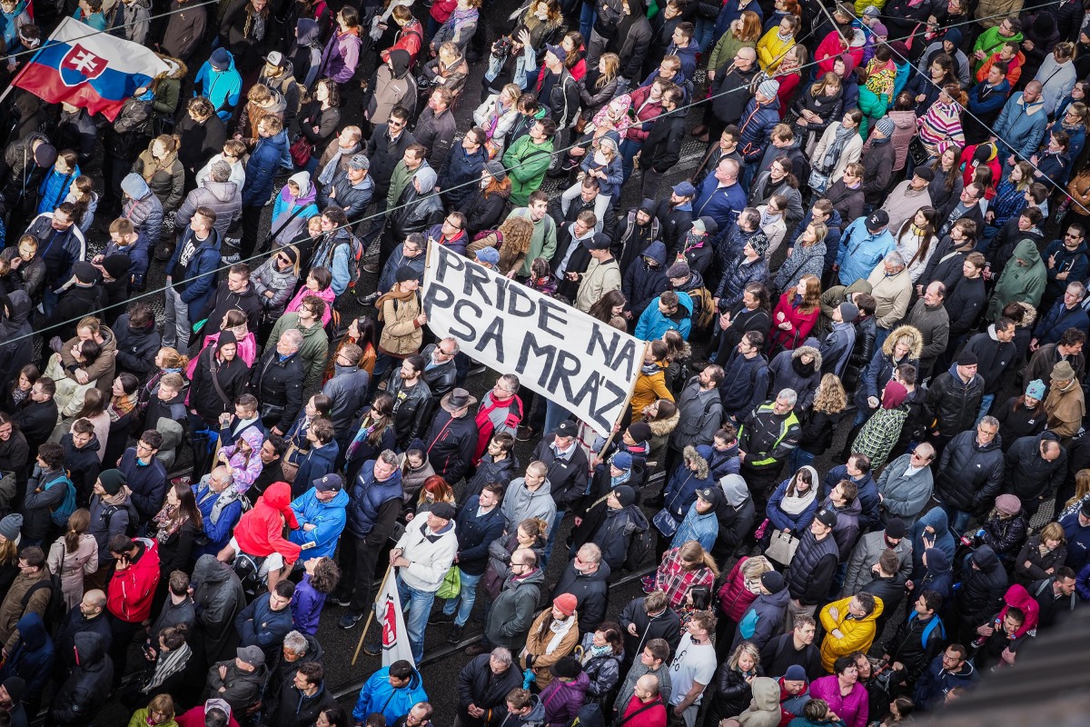protikorupčný pochod, demonštrácia, protest, námestie snp,
