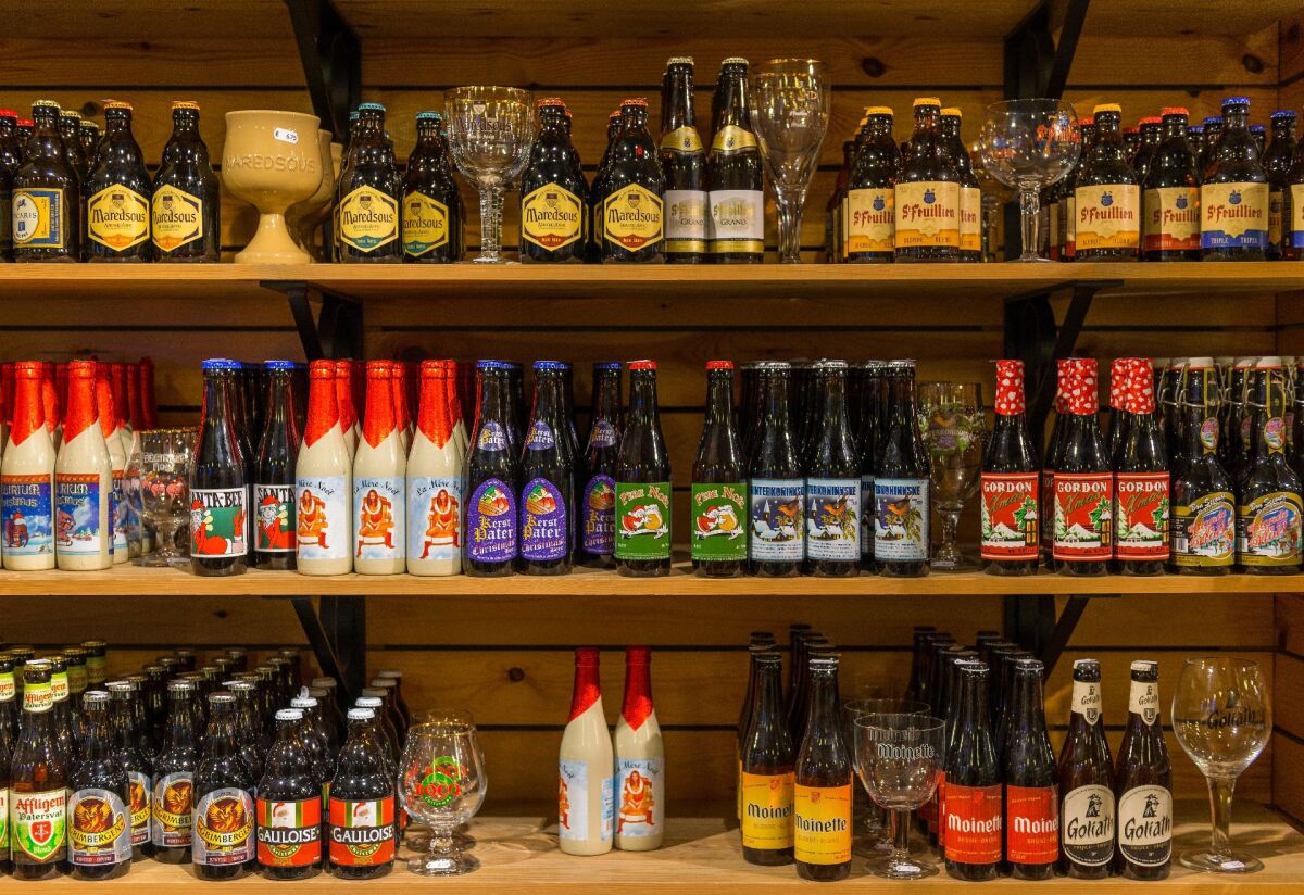 Bruggy, pivo, obchod, fľaše, nápoje, belgické pivo