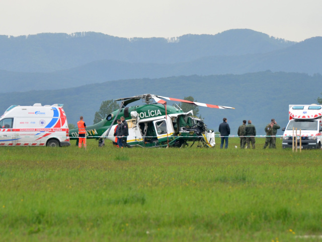 pád policajného vrtuľníka, vrtuľník, prešov.