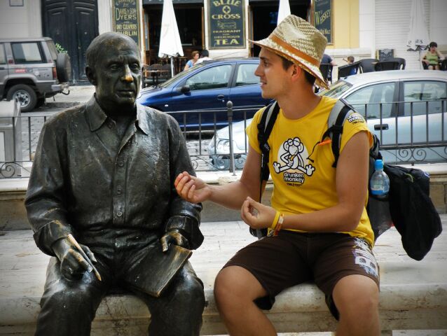 Picasso, socha, Malaga, Aleš Tvrdý, Španielsko