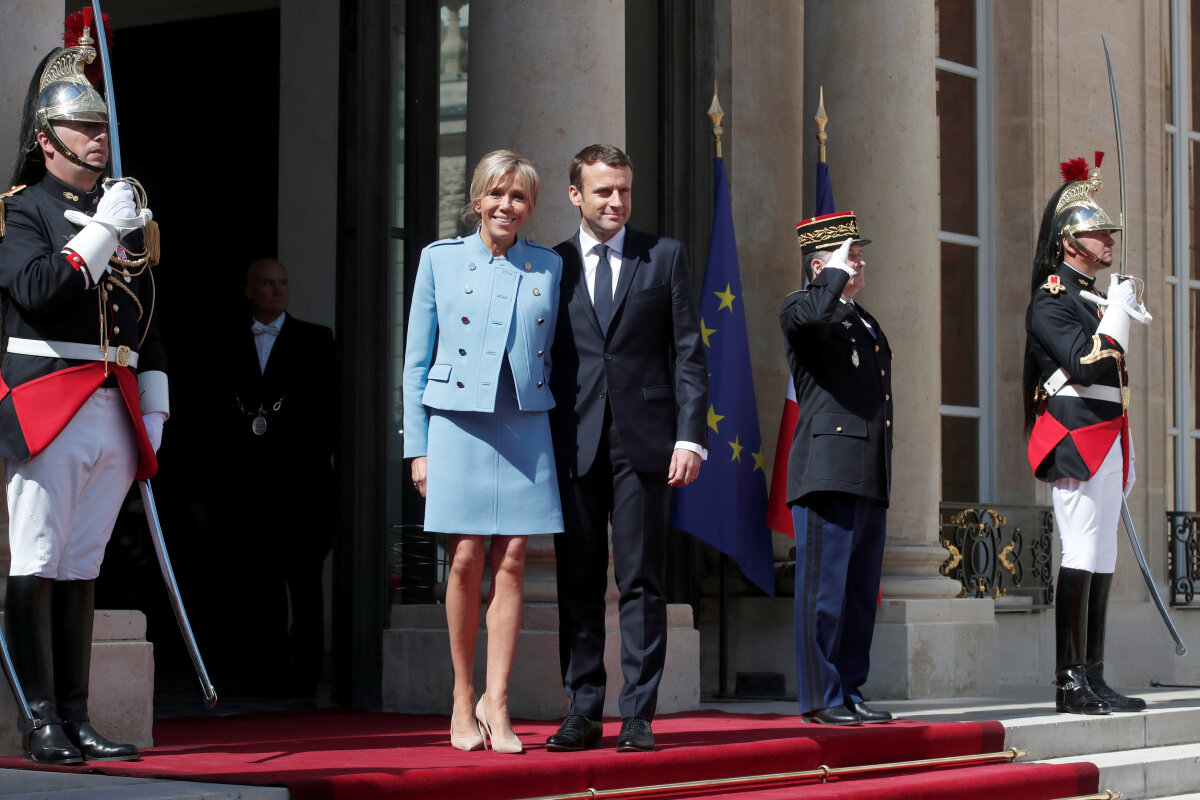 macron, emmanuel macron, inaugurácia, elyzejsky palac, Brigitte Trogneux