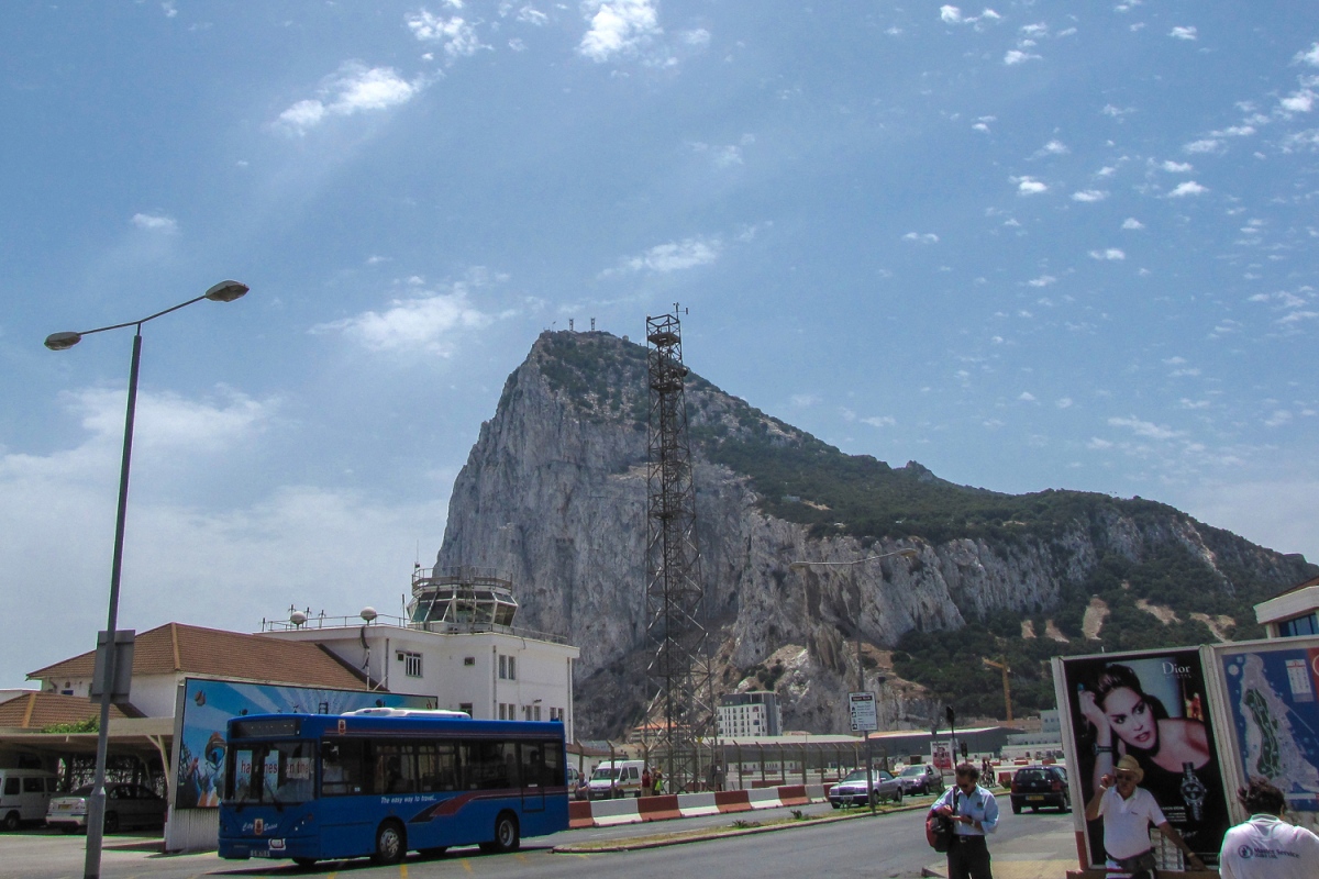 Gibraltár, letisko, opičí vrch, skala