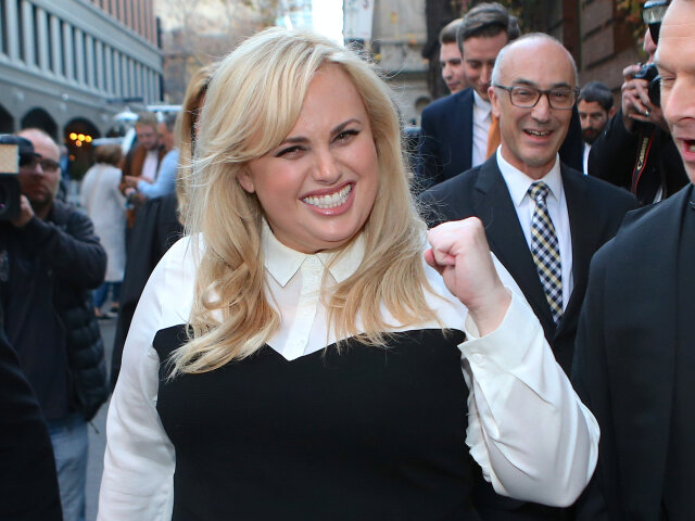 Herečka a komička Rebel Wilson po verdikte súdu v Melbourne. 