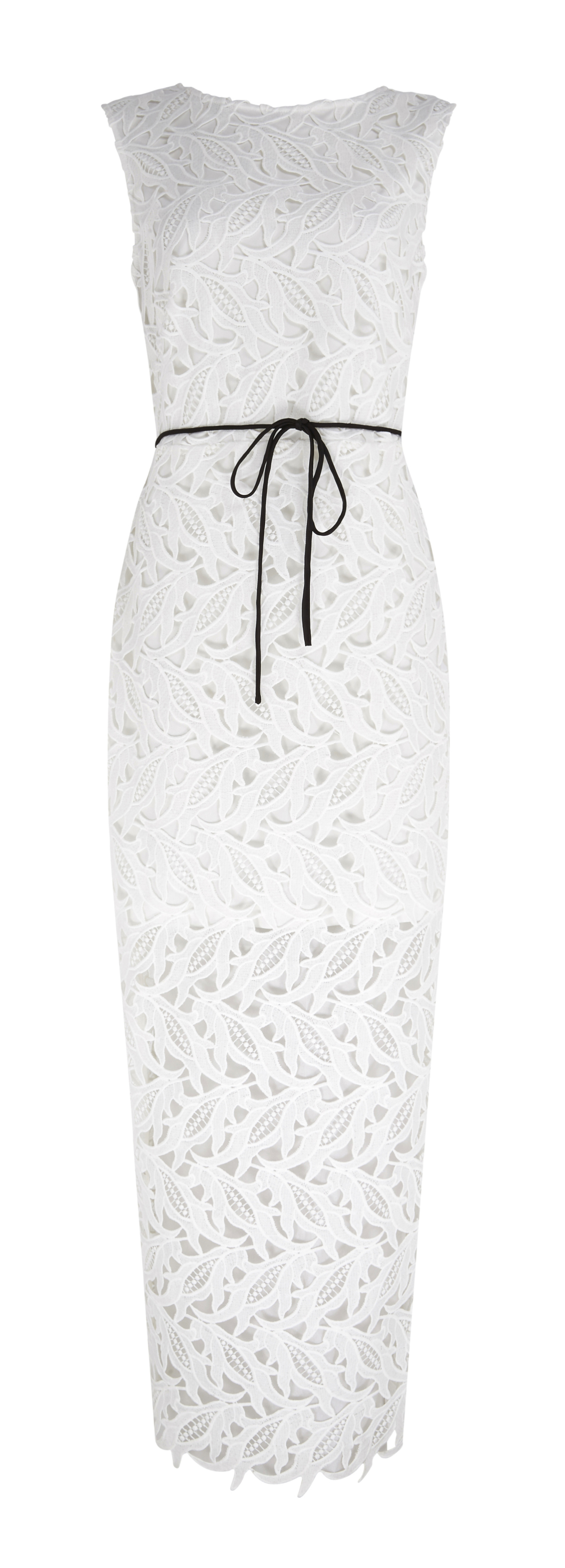 Biele tubové čipkované šaty Marks & Spencer - cena 124 eur. 