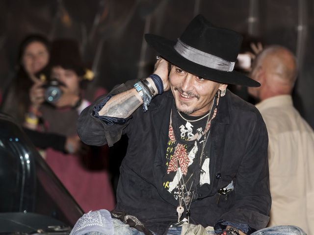 Herec Johnny Depp na festivale Glastonbury.