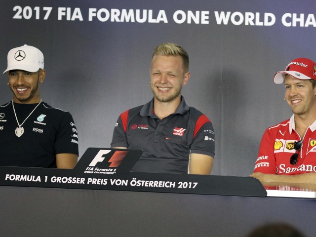 Lewis Hamilton, Kevin Magnussen, Sebastian Vettel
