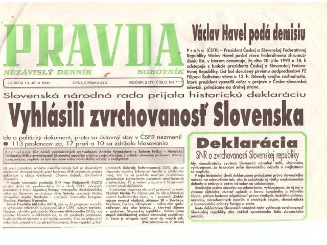 Deklarácia, zvrchovanosť, Pravda,