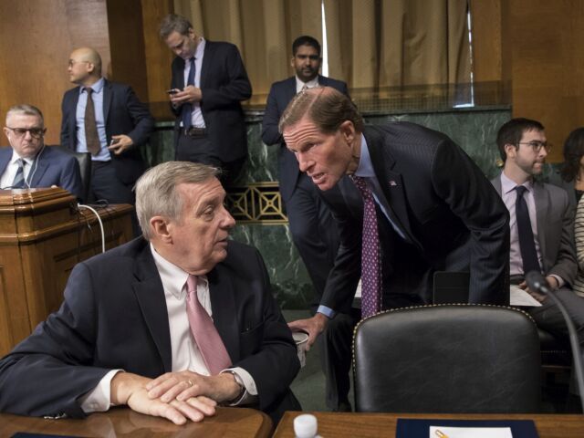 senátor Dick Durbinconfers, senátor Richard Blumenthal, USA, 