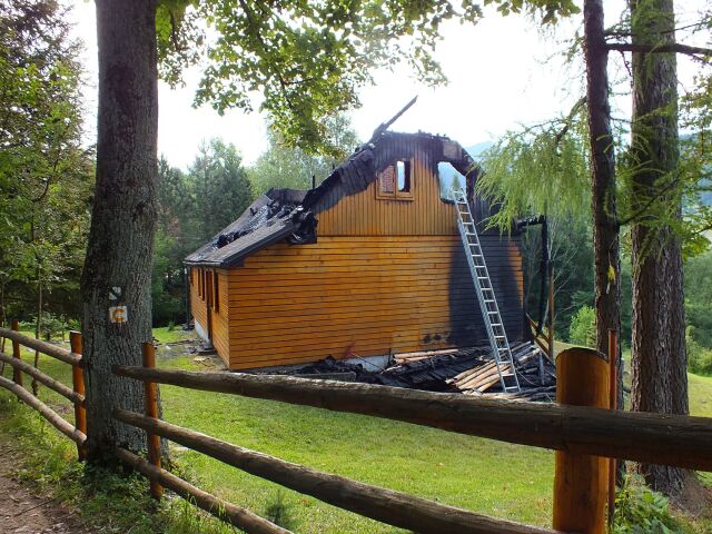 Terchová, požiar, chata