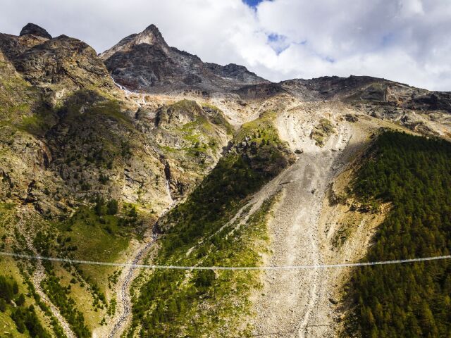 Švajčiarsko, Alpy, visutý most, Grächen, Zermatt