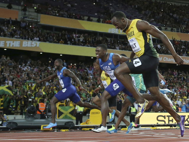 Usain Bolt, Justin Gatlin, cieľ