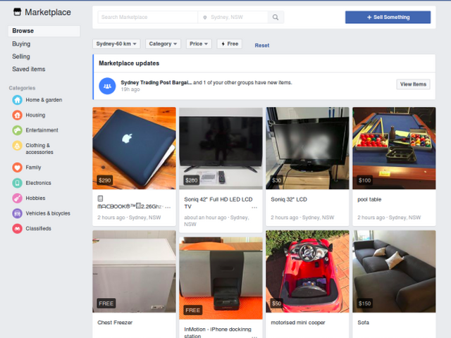 Facebook, Marketplace