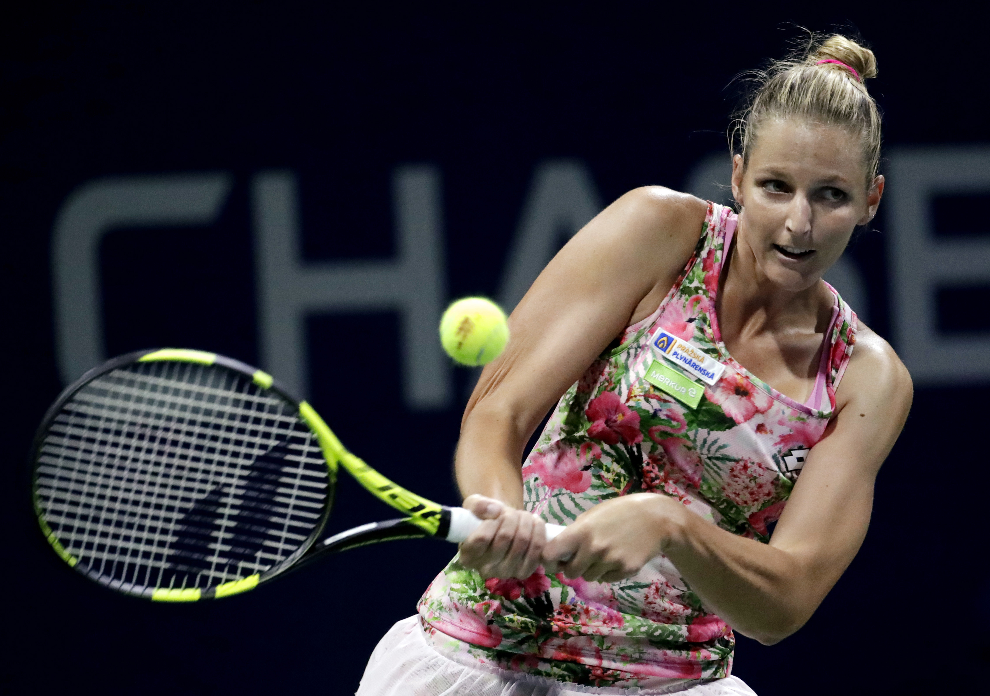 Kristýna Plíšková v 2. kole US Open v zápase proti Magdaléne Rybárikovej.