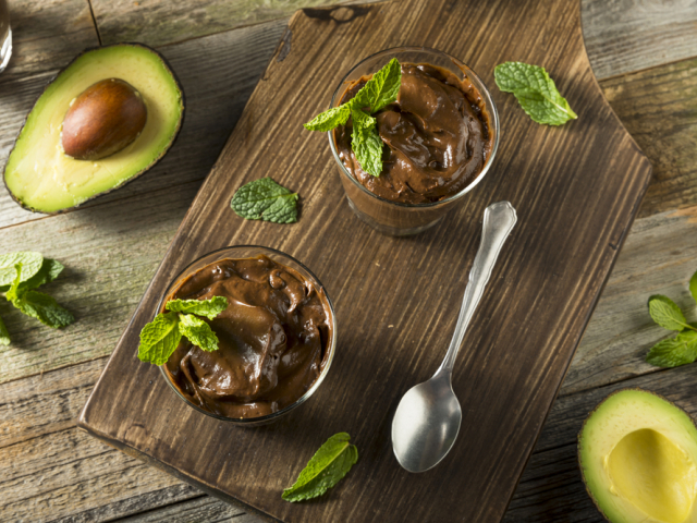 puding, avokádo