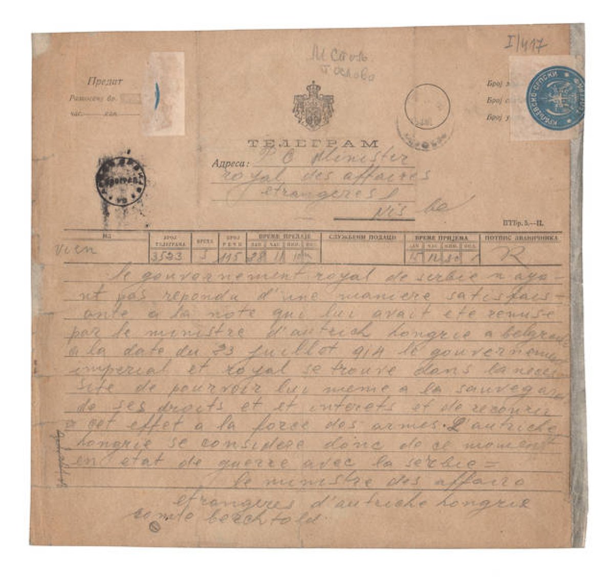 telegram, Buchlov, Buchlovice