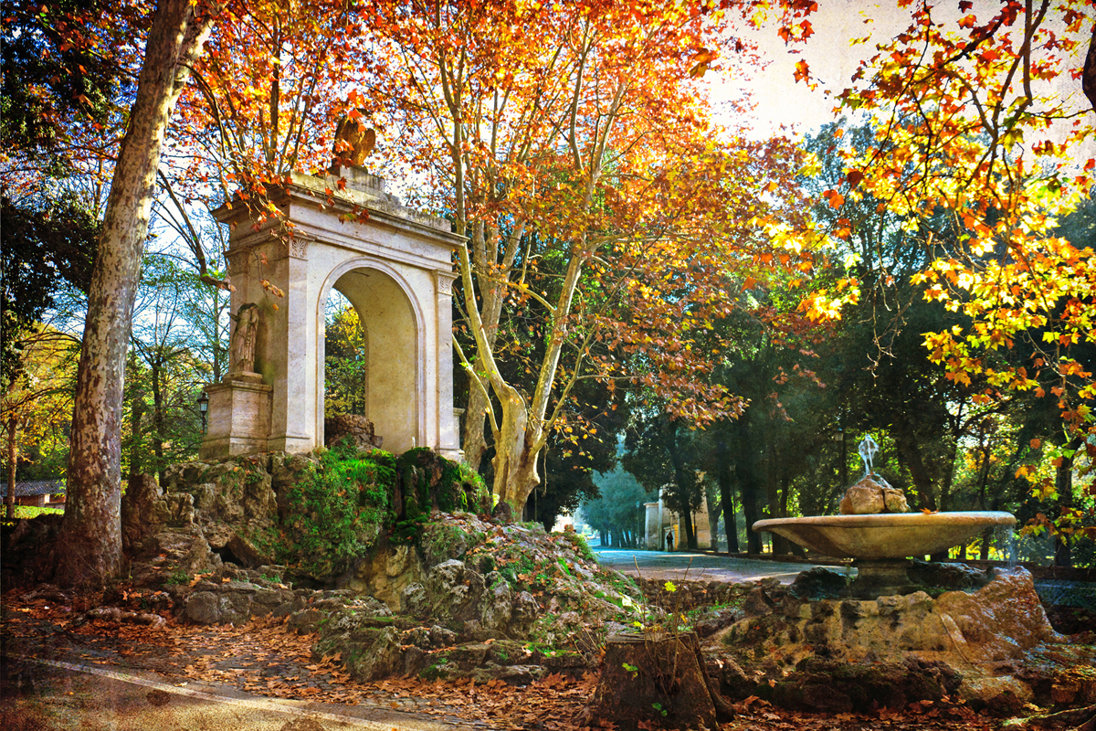 Rím, Taliansko, park VILLA BORGHESE