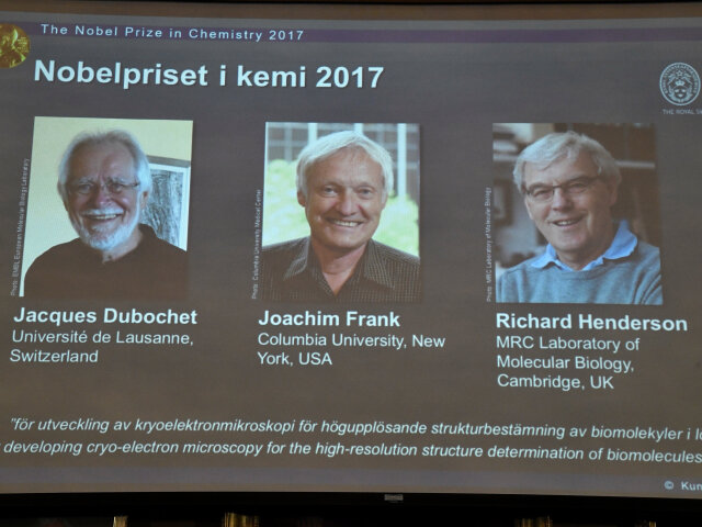 Nobelova cena, chémia, Dubochet, Frank, Henderson