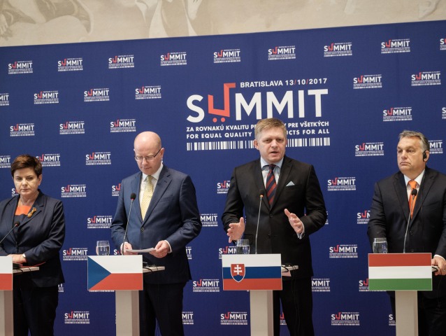 Fico, Orbán, Sobotka, Szydlová, summit v Bratislave