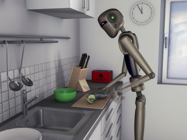 robot, kuchár