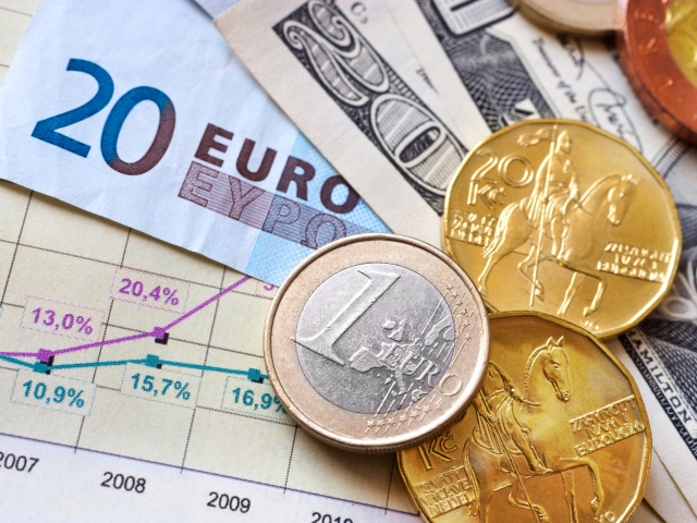 peniaze, mena, euro, česká koruna
