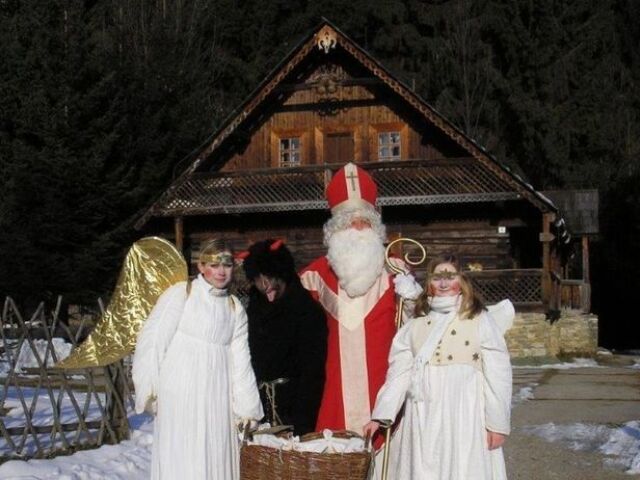 Mikuláš, anjeli, Vianoce, zima