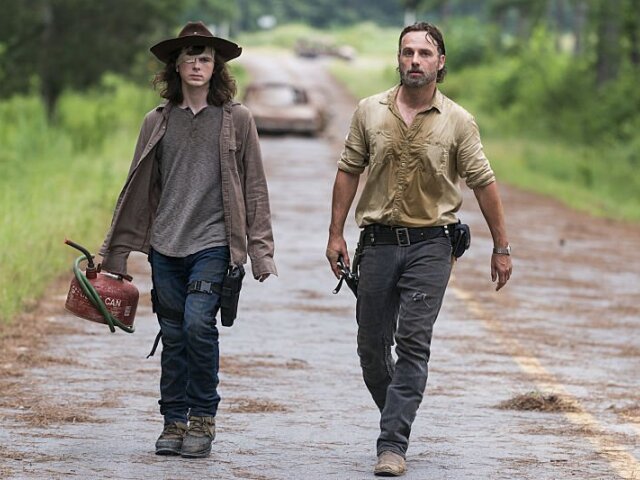the walking dead, rick, carl,