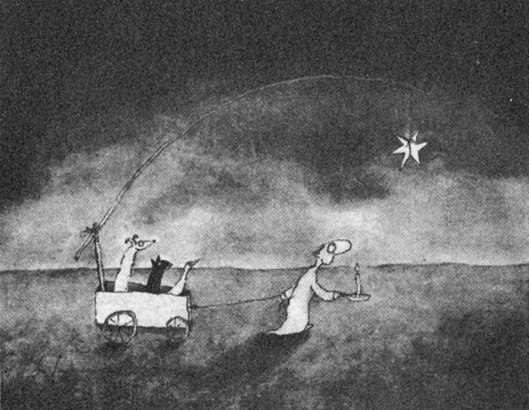 Ilustrácia Michaela Leunigka ku knihe Karl Rahner / Michael Leunig: Filozofia pre každého
