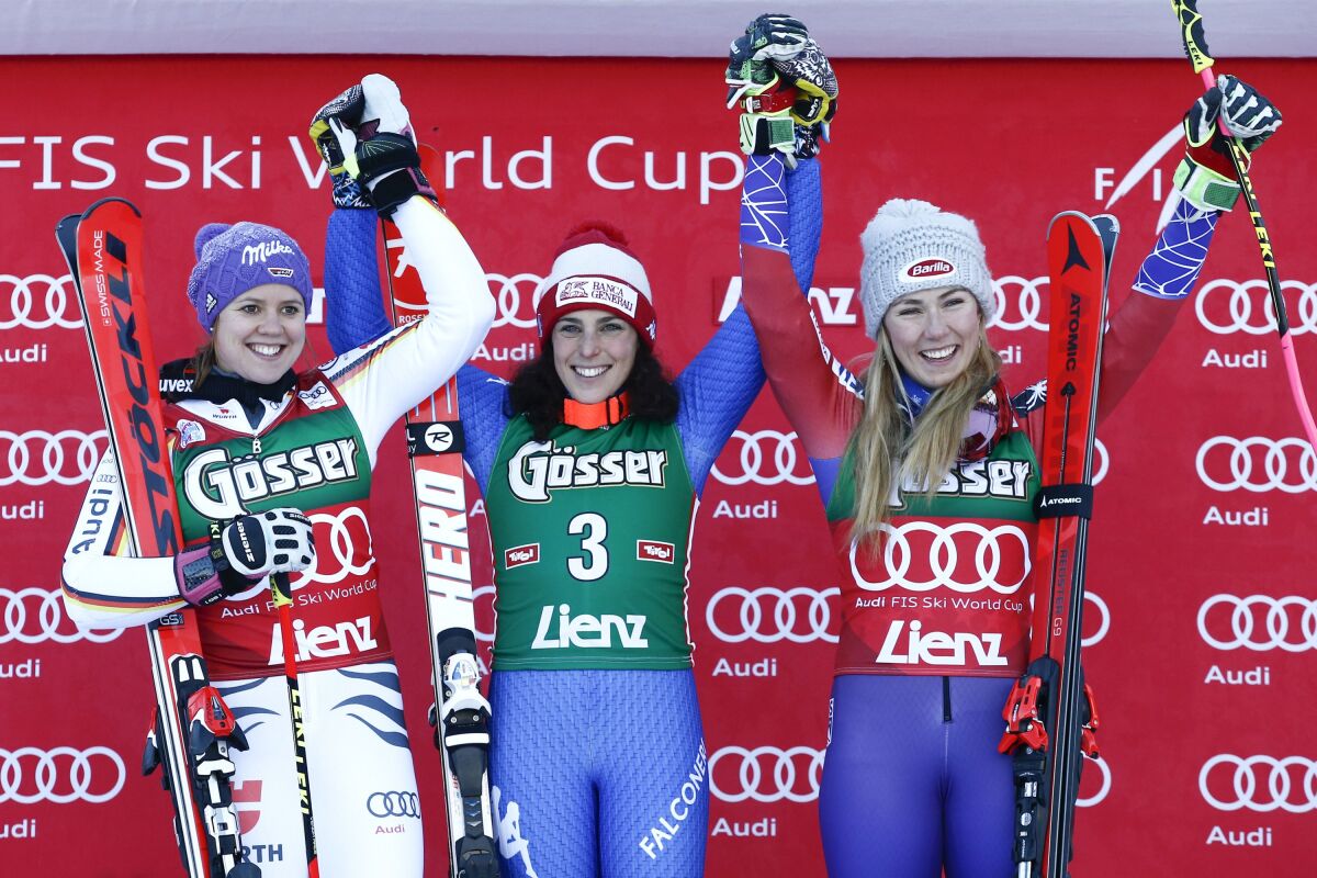 Federica Brignoneová, Viktoria Rebensburgová, Mikaela Shiffrinová