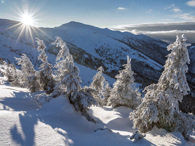 Malá Fatra hrebeňovka, zima, hory, sneh
