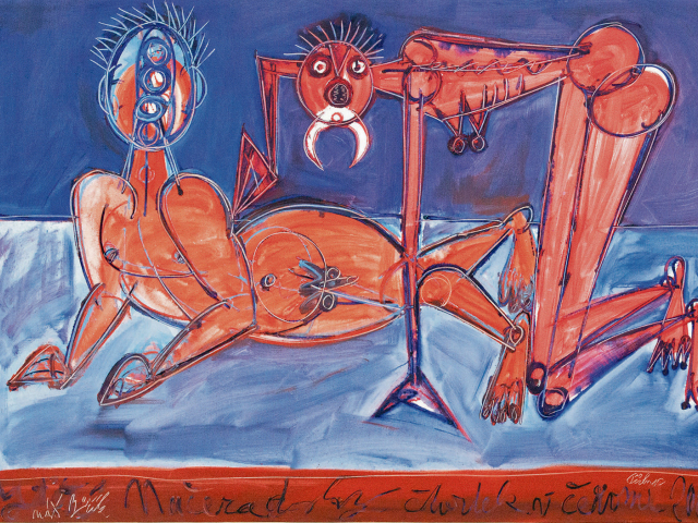 obraz, cervena noc, jiri naceradsky
