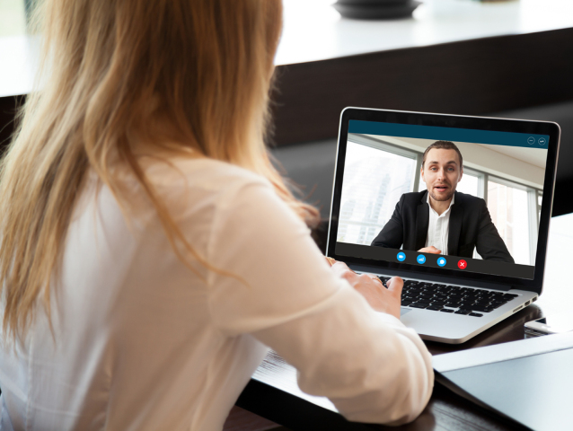 skype, pohovor, počítač, laptop, notebook, pohovor