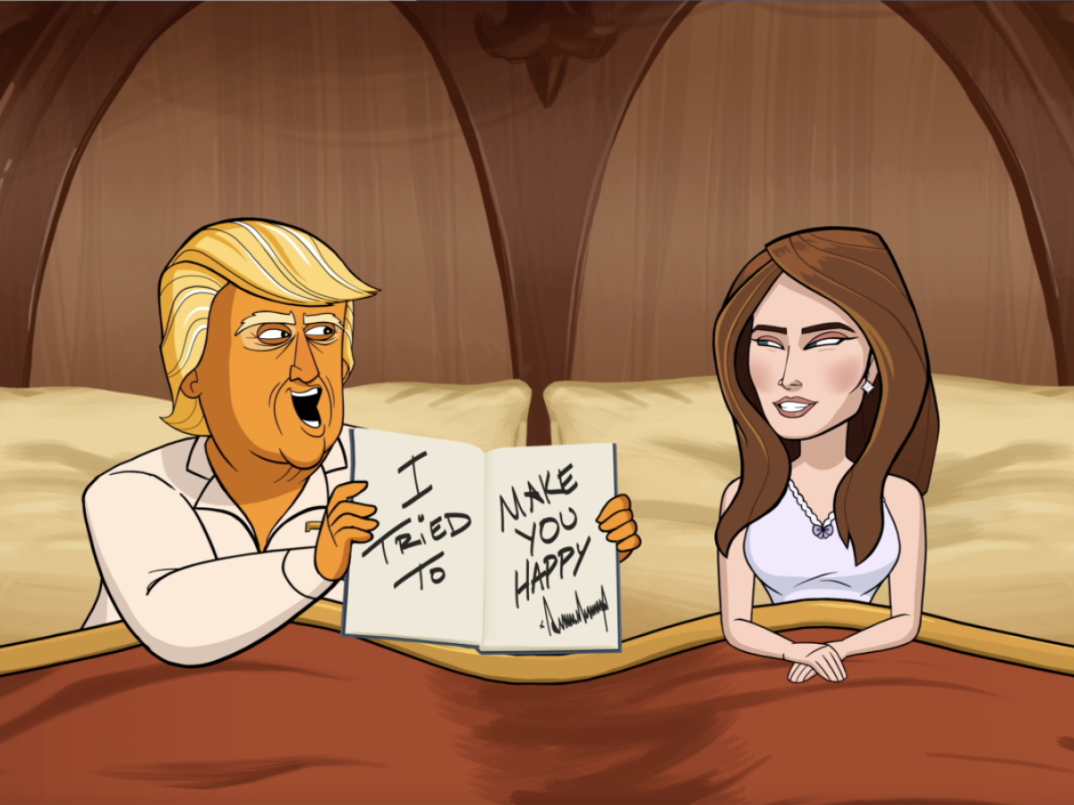 our cartoon president, trump, melania trump,