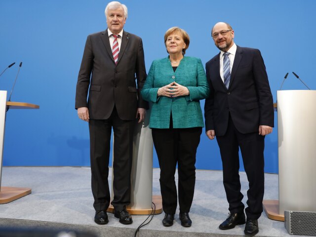 Merkelová, Seehofer, Schulz