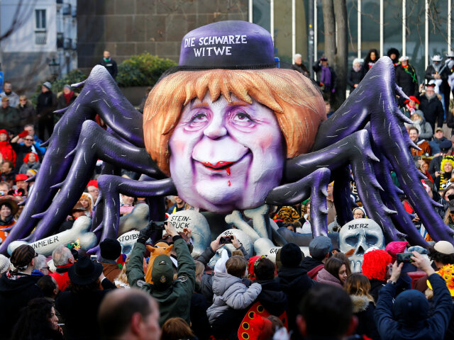 Čierna vdova Angela Merkelová maska