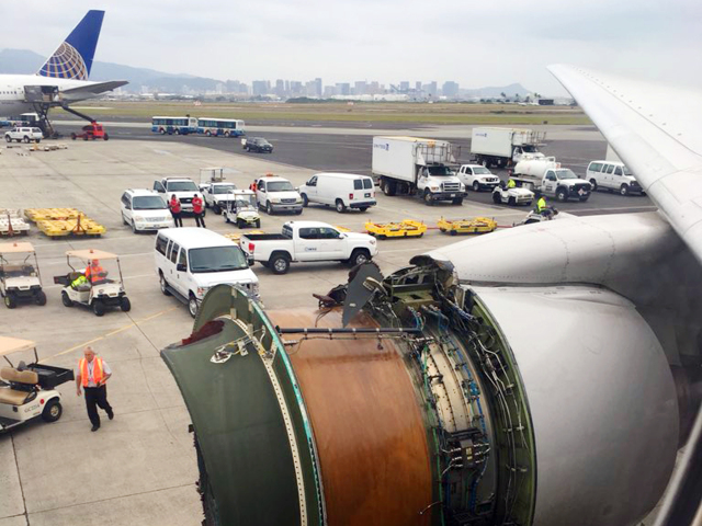 USA Honolulu United Airlines pristátie núdzové