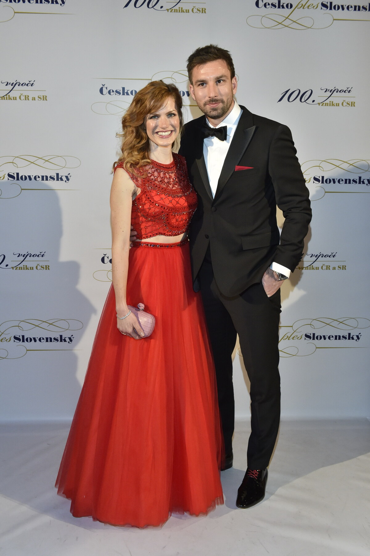 Badmintonista Petr Koukal a jeho partnerka. 