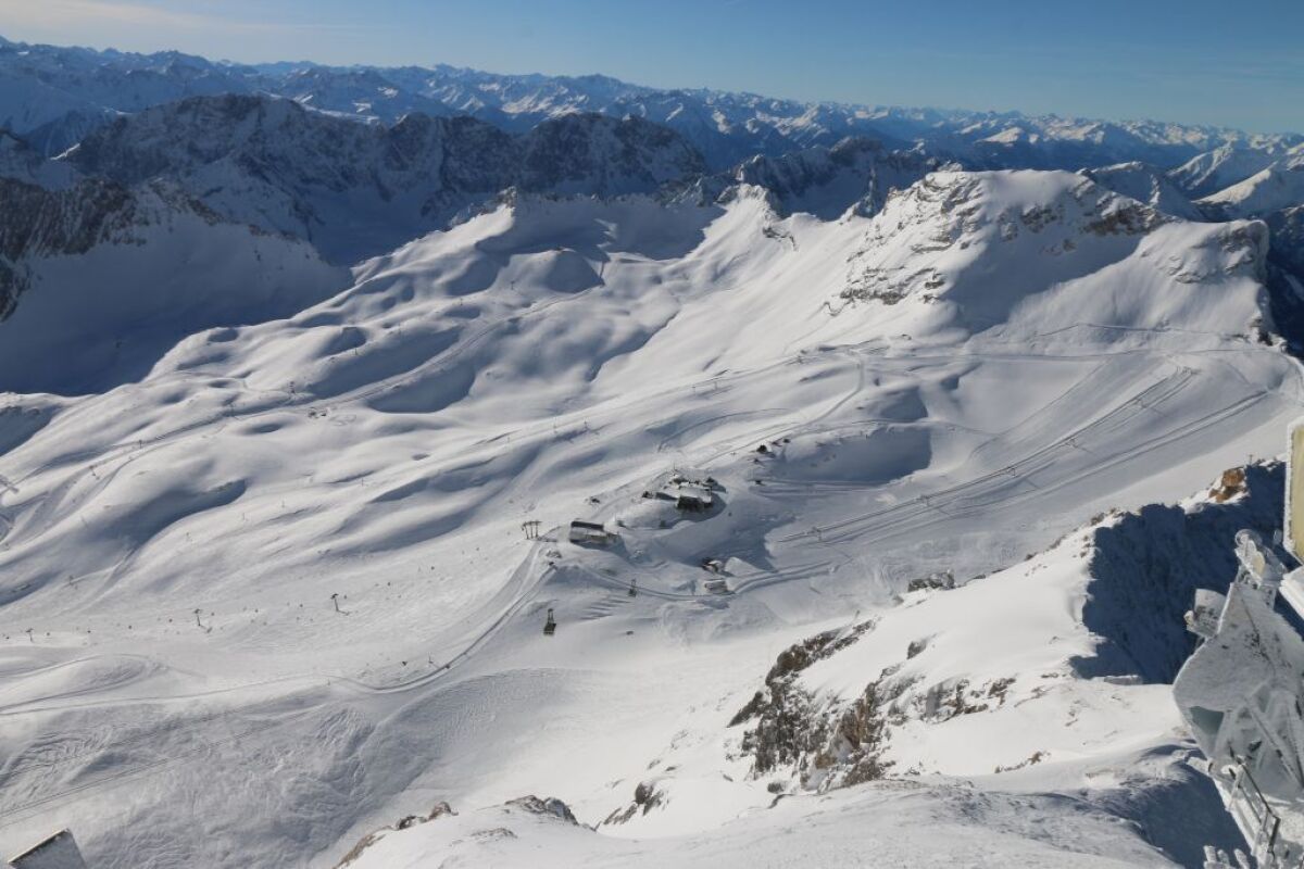 Alpy, hory, sneh, zima, Zugspitze