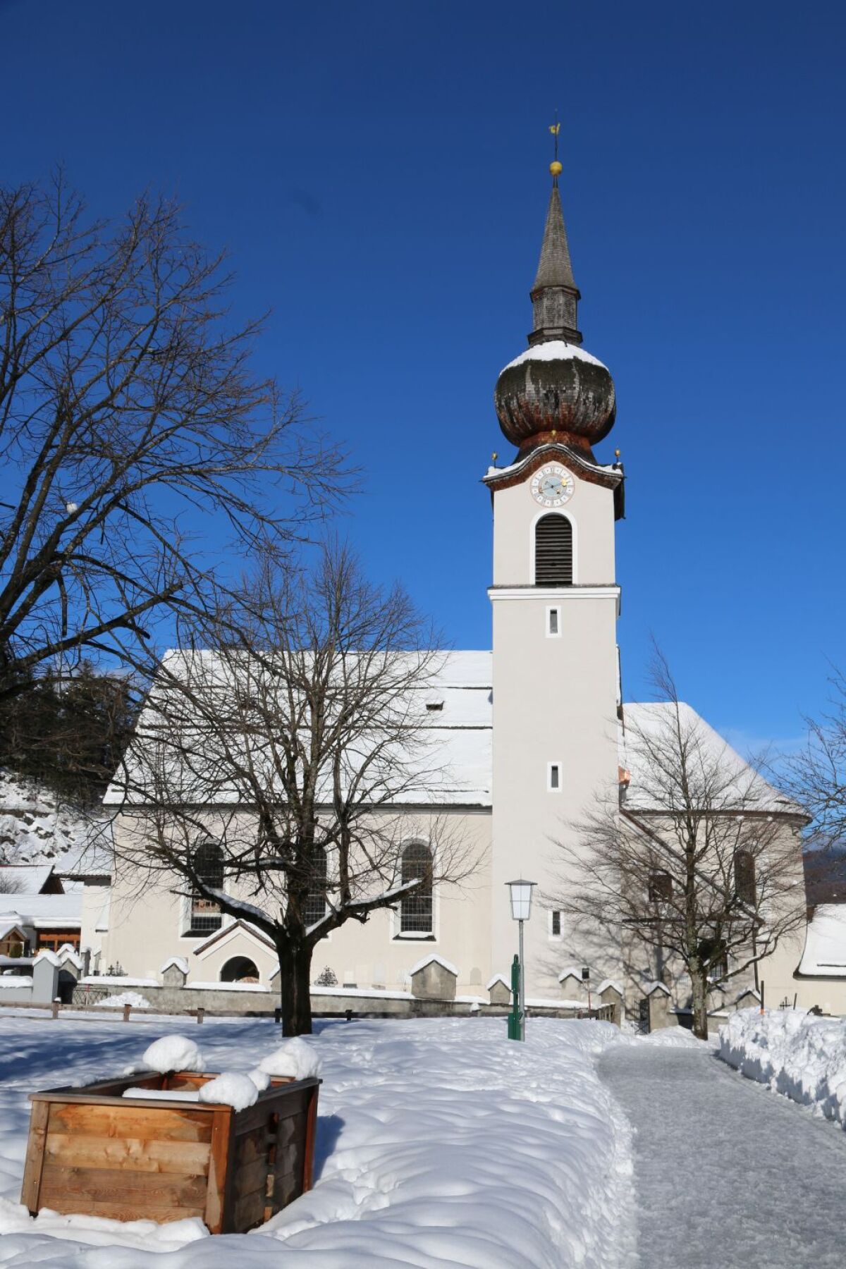 Kostol, zima, sneh, Zugspitze