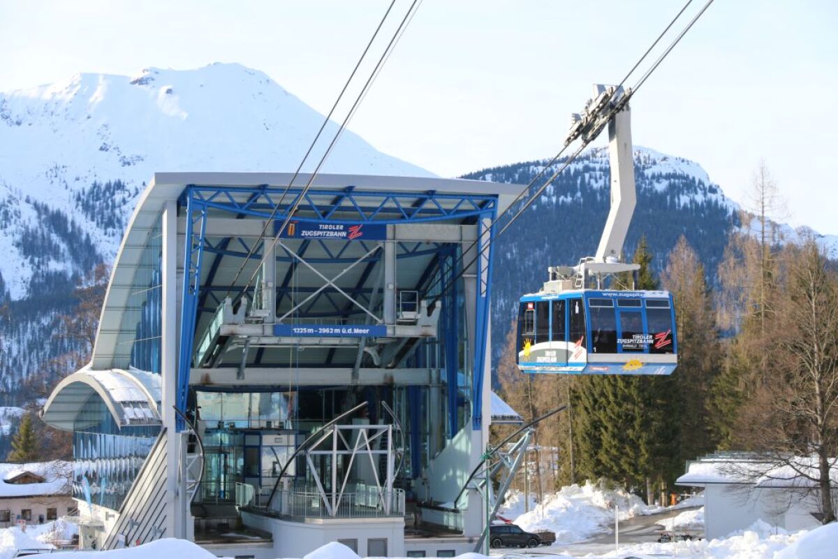 Zugspitze, Alpy, hory, lanovka