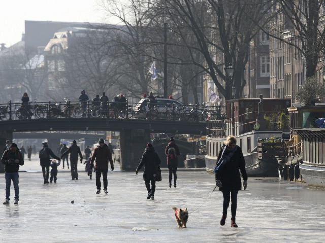 Holandsko Amsterdam počasie mrazy