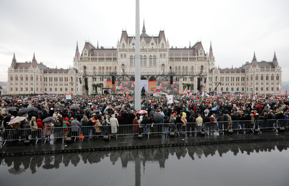 Maďarsko, pochod, Fidesz, Budapešť,