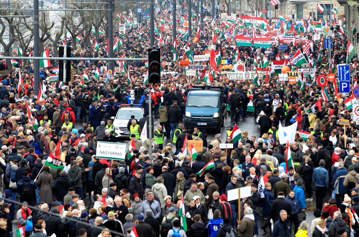 Maďarsko, pochod, Fidesz, Orbán