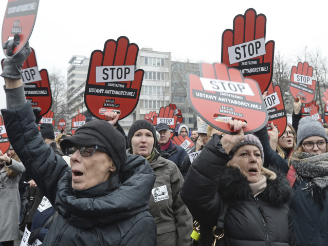 Polsko, protest, Varšava,