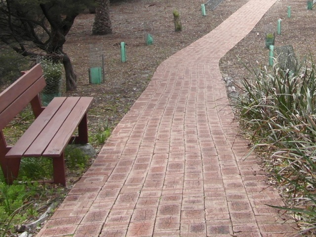 chodník, záhrada, park, tehly