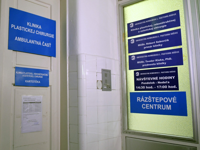 SR, UNLP, Košice, klinika, primár, chirurgia, plastická, operácie