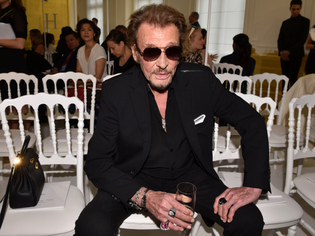 Francúzsky spevák Johnny Hallyday na archívnom zábere z roku 2016.